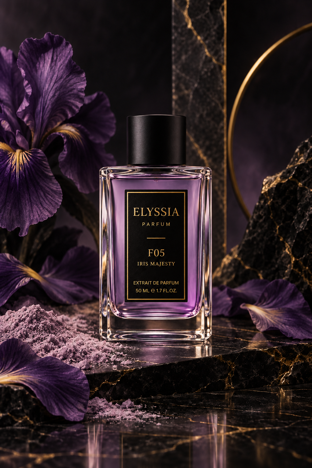 Elyssia - F05 Iris Majesty 50 ml parfüm şişesi