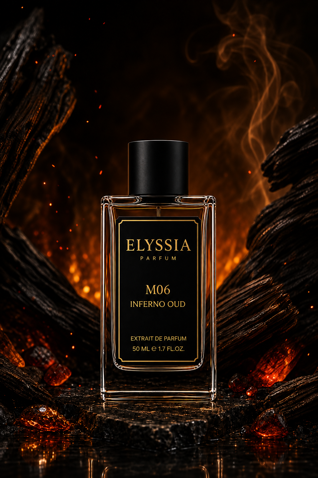Elyssia - M06 Inferno Oud 50 ml parfüm şişesi